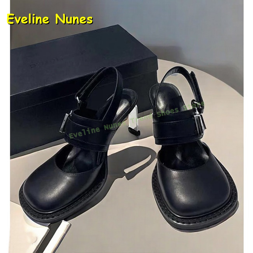 Women'S Fashion Boots - Sandali Mary Jane da donna neri