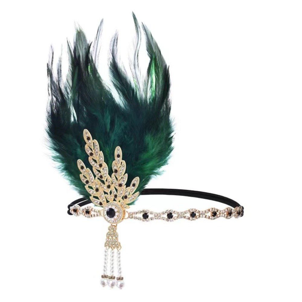 Women'S Fashion Of The 1920S - Elegante Fascia per Capelli con Piume
