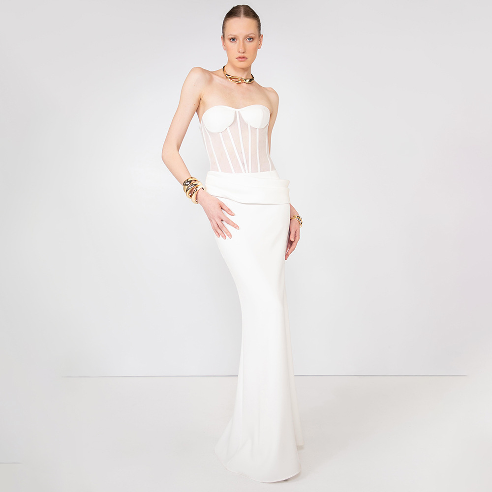Women Fashion Dress Names - Abito da sera sexy trasparente con