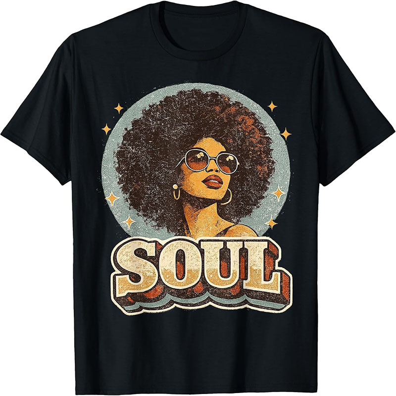 Women'S Fashion Of The 70S - Maglietta vintage anni '70, stile afro