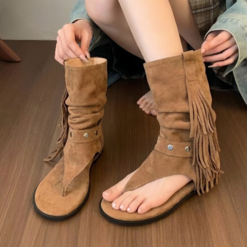 Women'S Fashion Boots - Sandali con tacco largo e punta