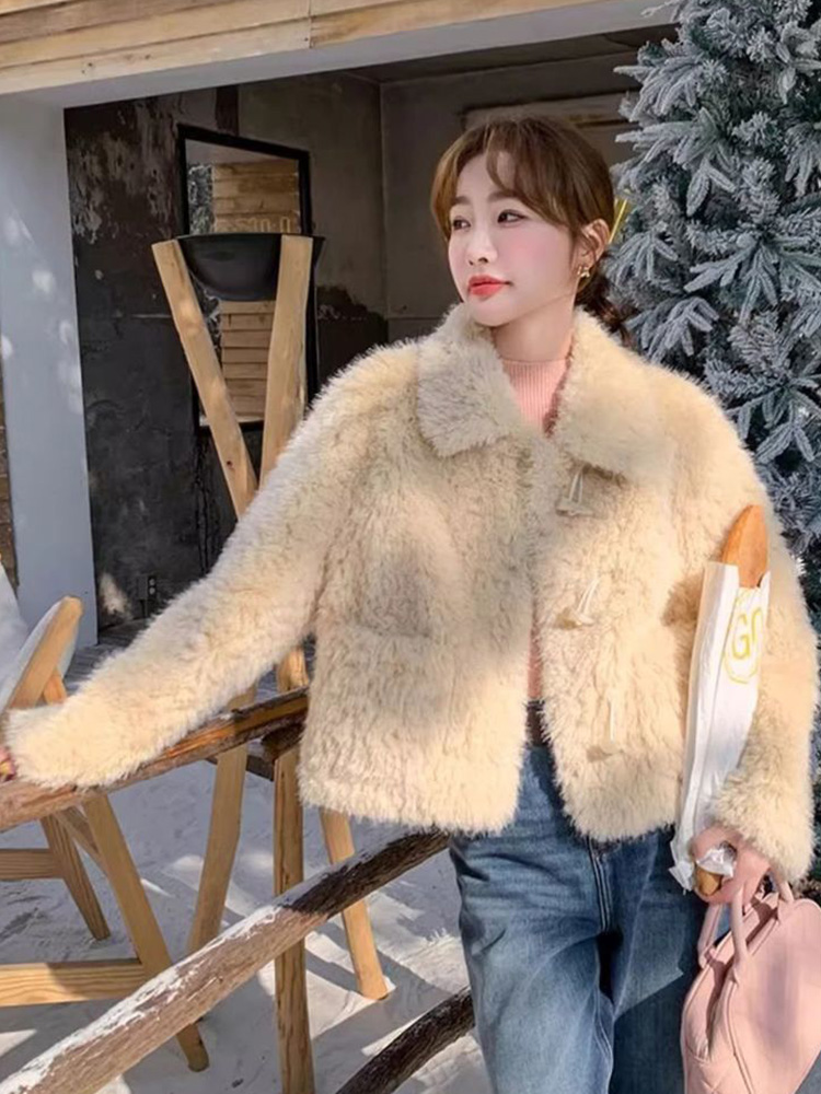 Sherpa Coat Women - Cappotto dolce carino agnello finto donna