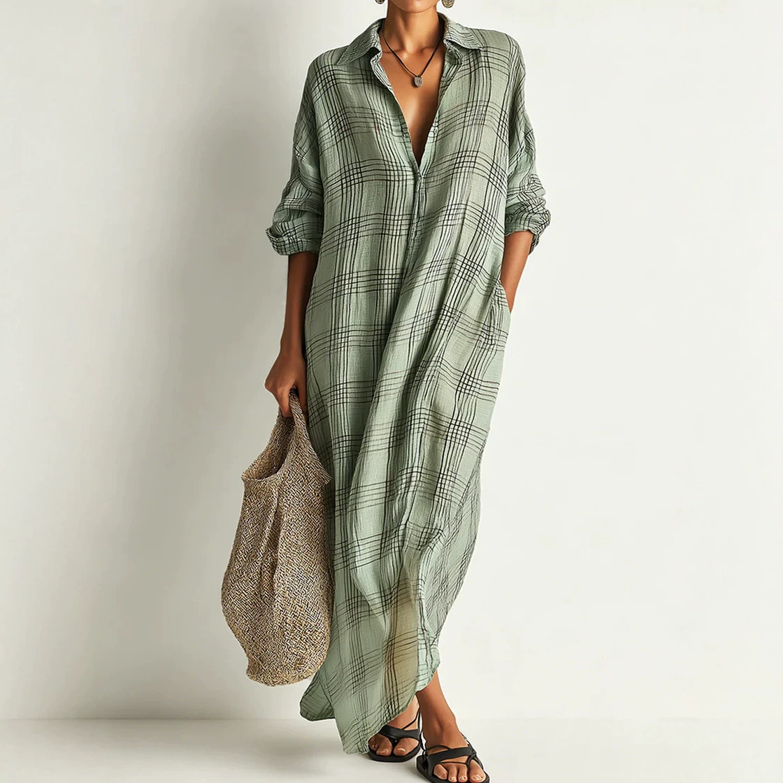 Maxi Dress Boho - Abito Midi in Lino e Cotone