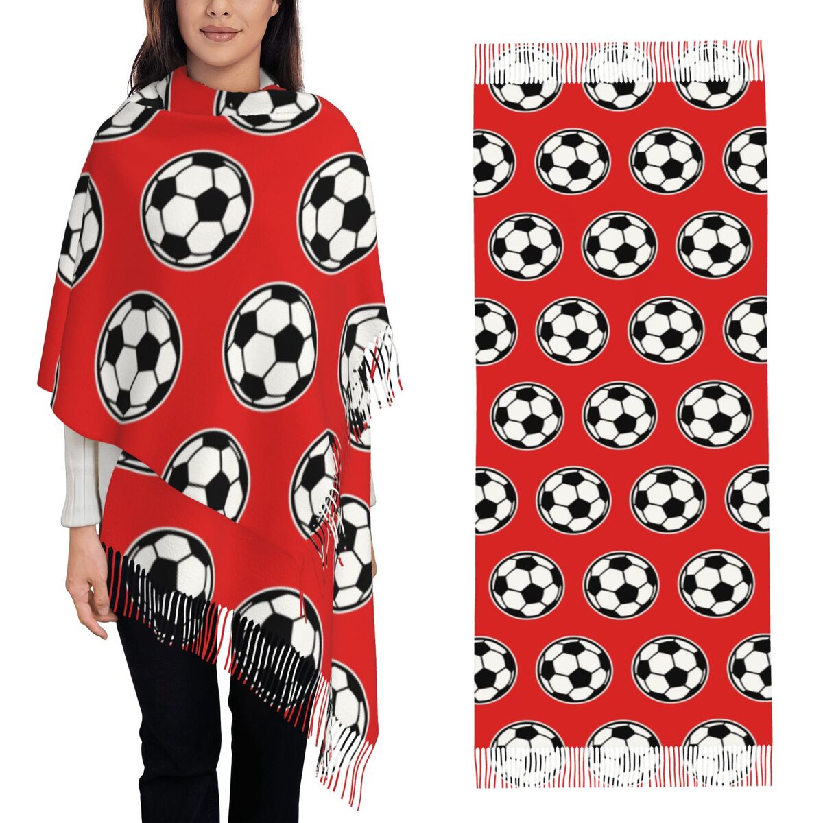 Women Fashion Icon - Sciarpa con icona di pallone da