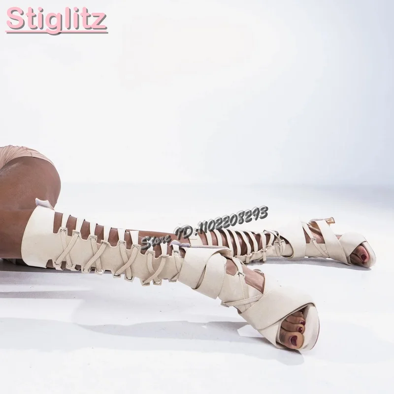 Fashion Women Belt - Sandali romani incrociati retrò Solido smerigliato