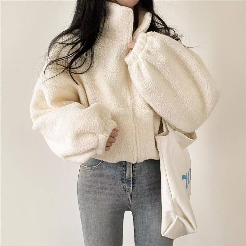 Sherpa Coat Women - Giacca con cappuccio corta da donna